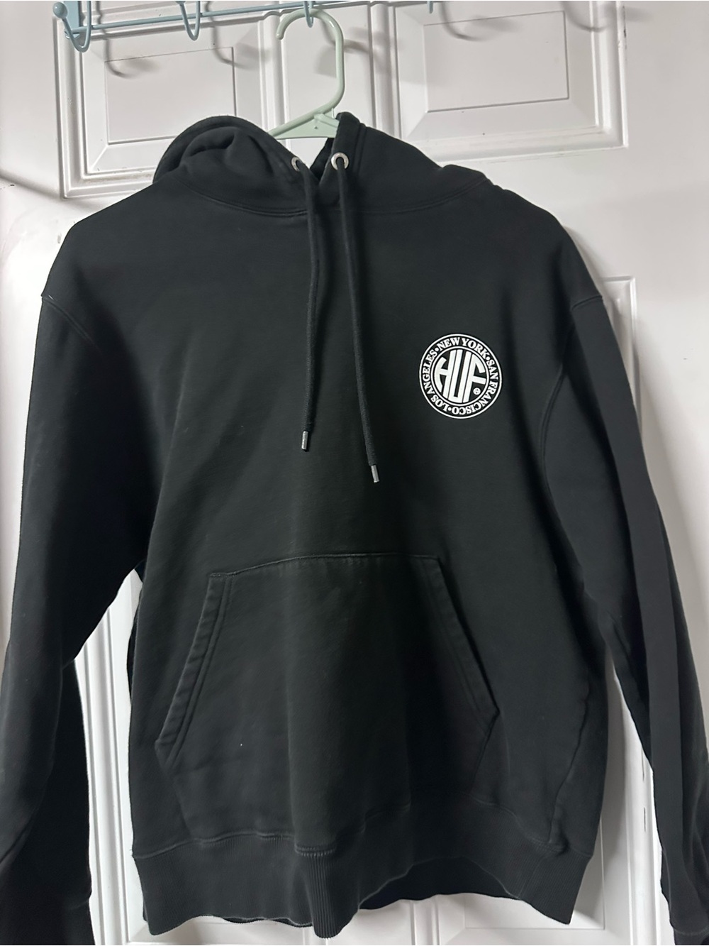 HUF Black Hoodie Sweatshirt with Chest and back logo